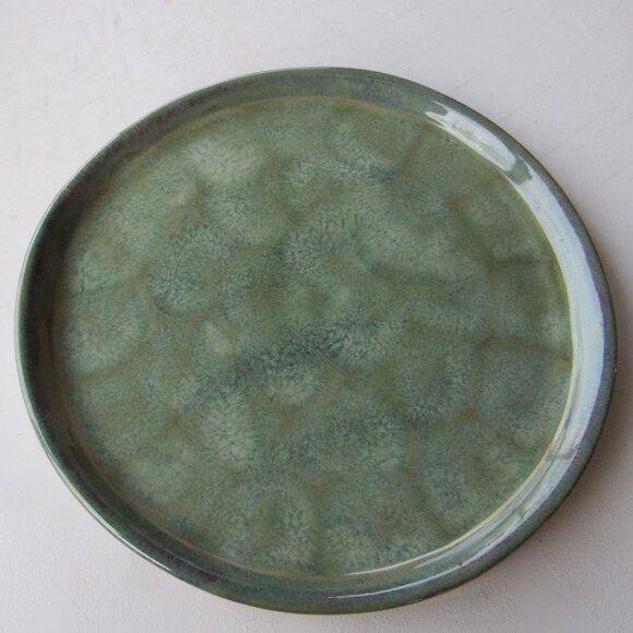 Green Frozen Pond Plate Handmade - Picture 1 of 6